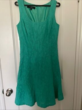 Nine West Emerald Textured Sleeveless Fit & Flare Midi Dress